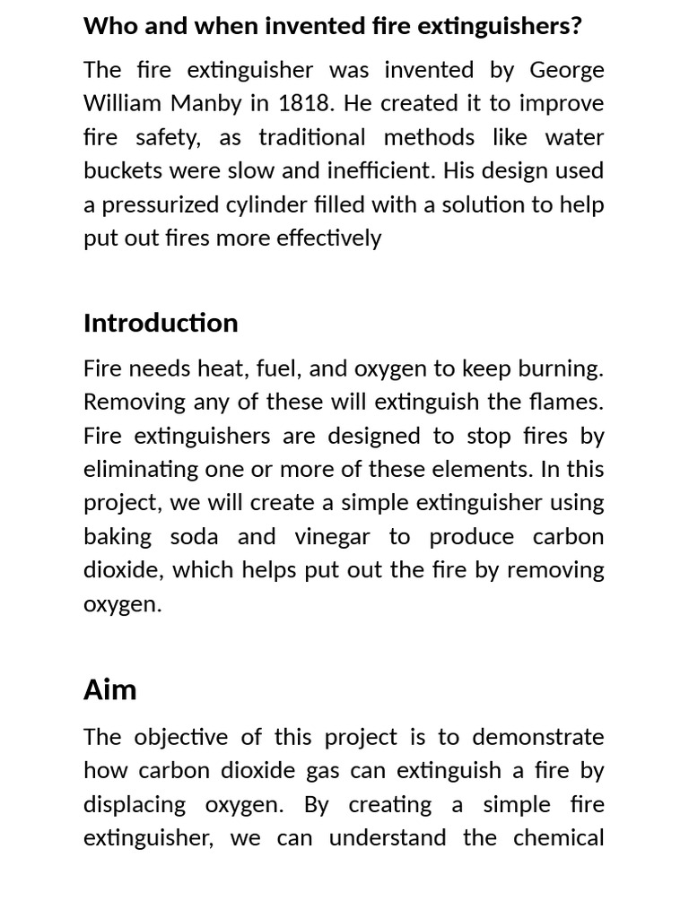 Who and When Invented Fire Extinguishers | PDF