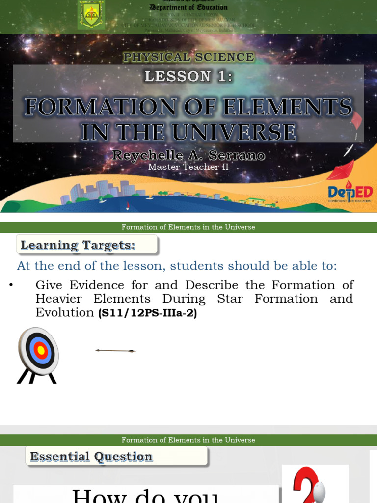 Formation of Elements in the Universe | PDF | Stars | Nuclear Fusion