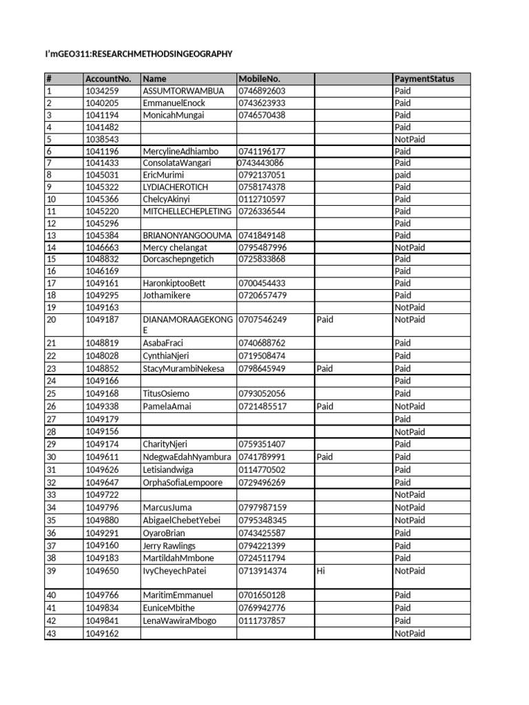 Geo Trip Payment Status Report | PDF