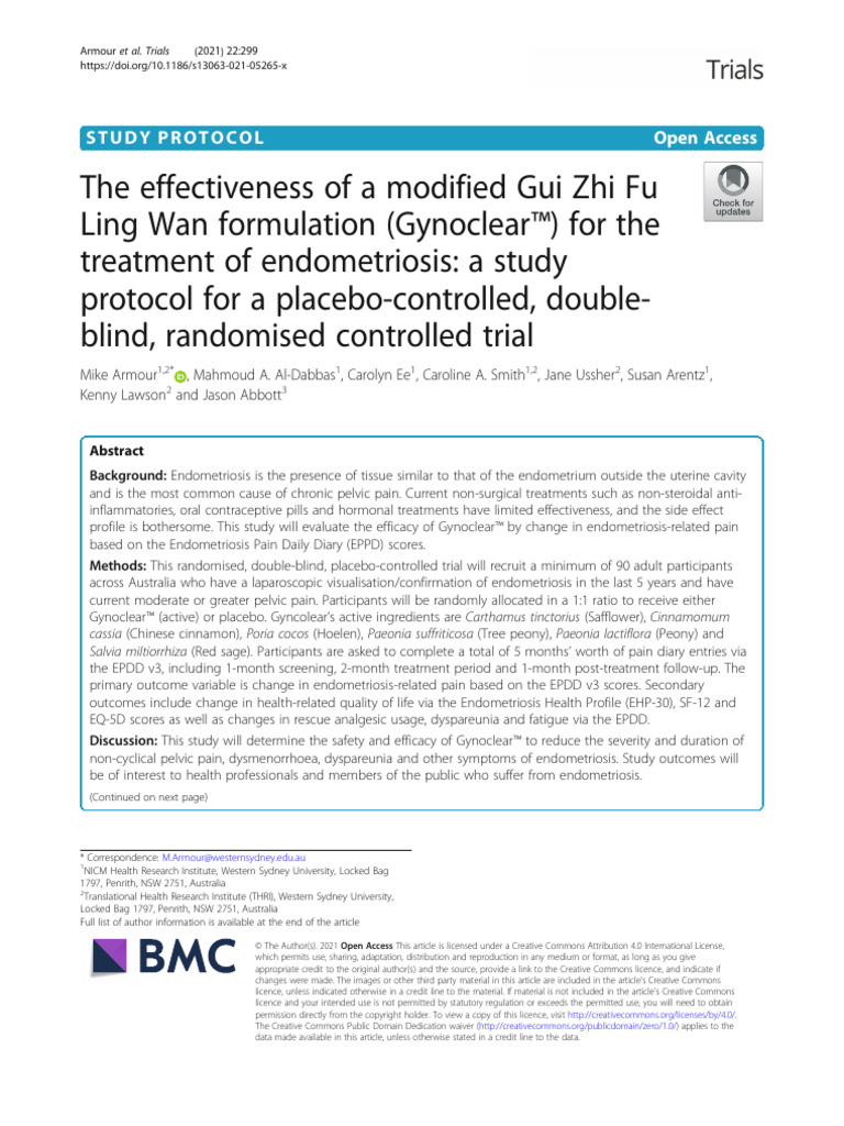 The Effectiveness of A Modified Gui Zhi Fu Ling Wan Formulation ...