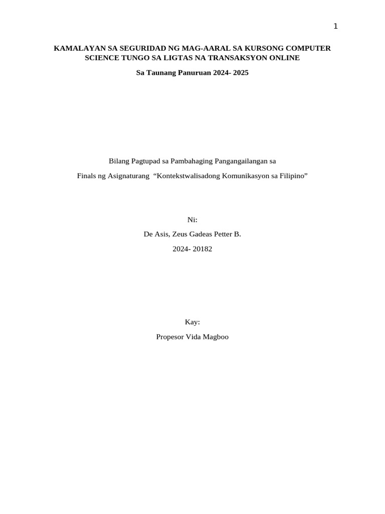 Term Paper. | PDF