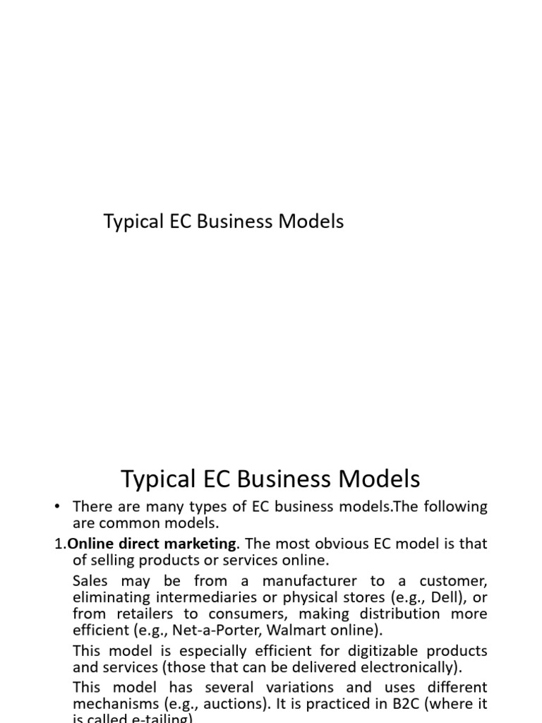 Overview of E-Commerce Business Models | PDF | E Commerce | Retail