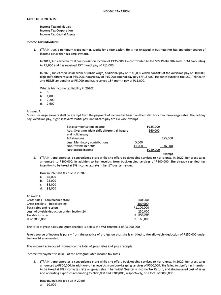 Income Tax Guide for Individuals and Corporations | PDF | Taxes ...
