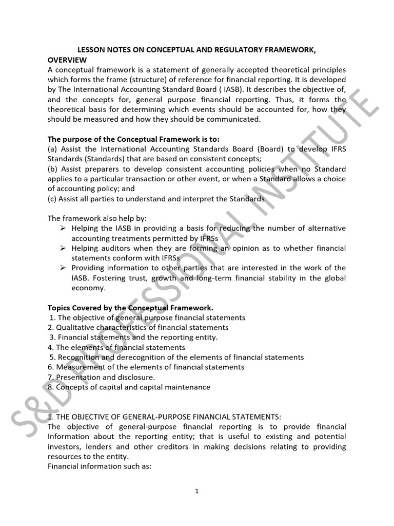 Conceptual and Regulatory Framework | PDF | Financial Capital ...