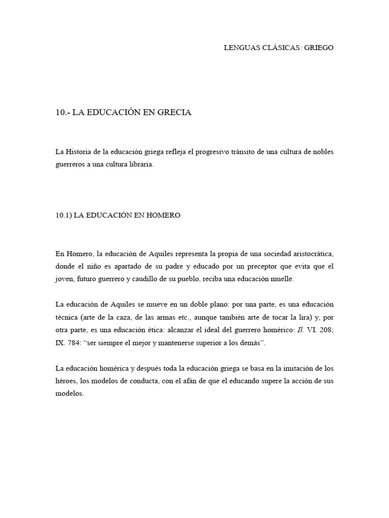 Educación en la Antigua Grecia | PDF | Antigua Grecia | Gramática