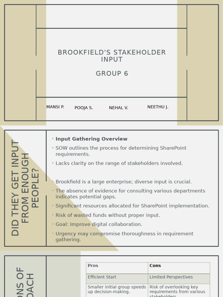 Brookfield's Stakeholder Input | PDF | Business