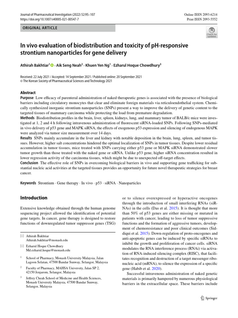 In Vivo Evaluation of Biodistribution and Toxicity of Ph-Responsive ...