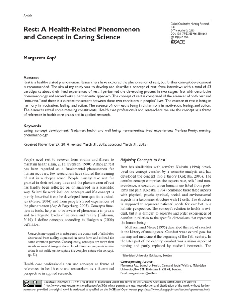 Understanding Rest in Nursing Care | PDF | Concept | Theory