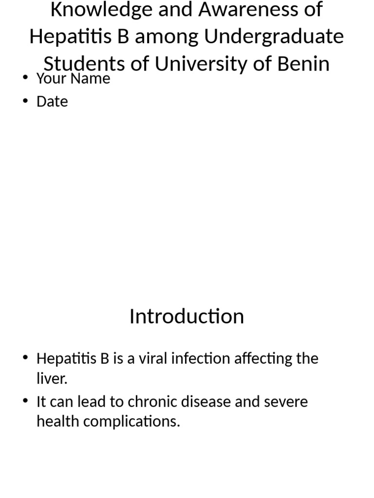 Hepatitis B Awareness Presentation | PDF