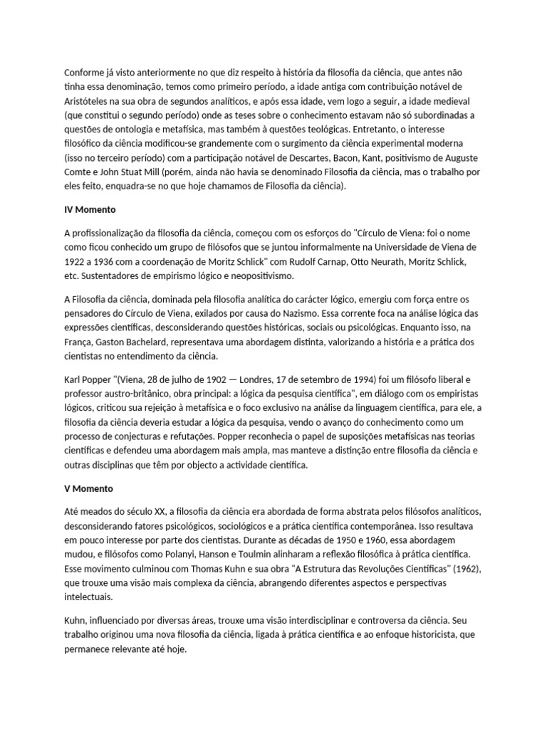 Evolução da Filosofia da Ciência | PDF | Science | Filosofia da Ciência