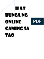 Sanhi at Bunga NG Online Gaming Sa Tao
