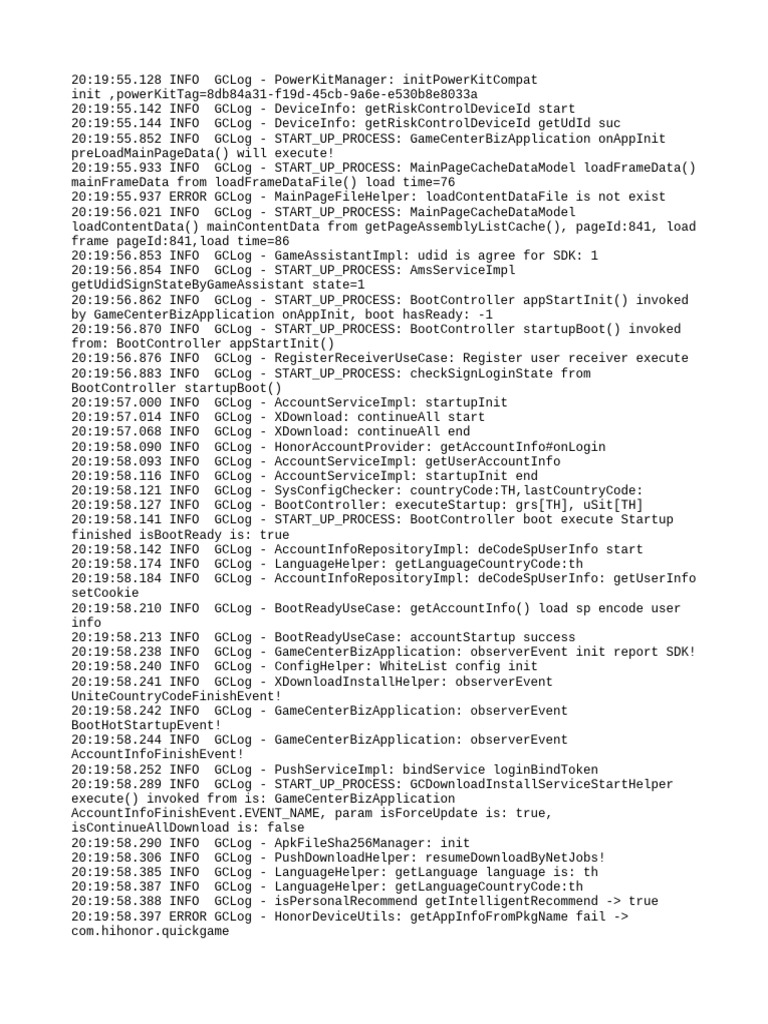 GameCenter Startup Process Log Analysis | PDF | Internet Protocols ...