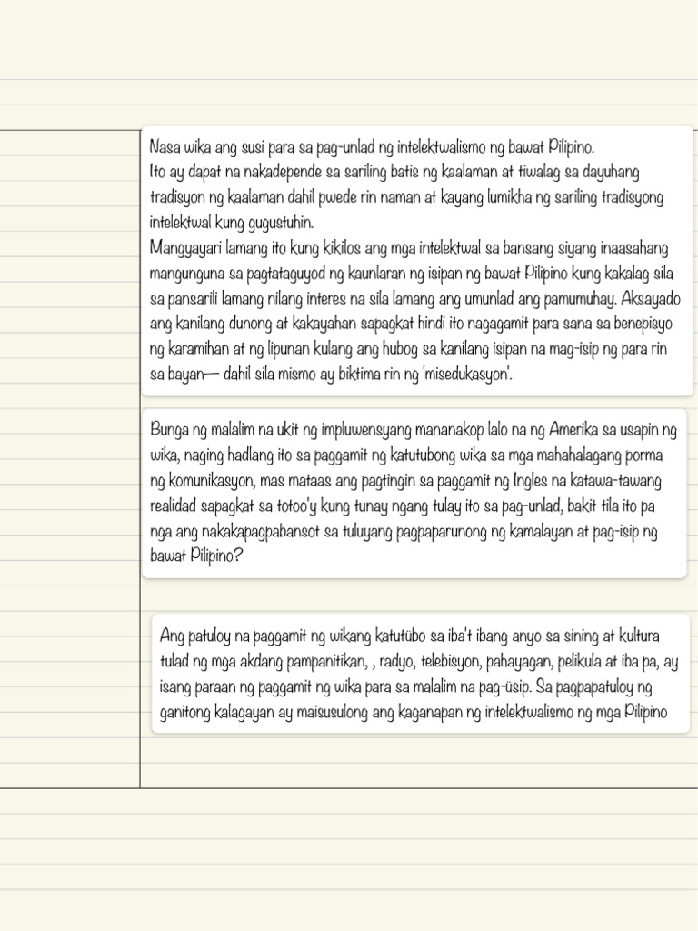 Intelektuwalisasyon Sa Wikang Filipino | PDF