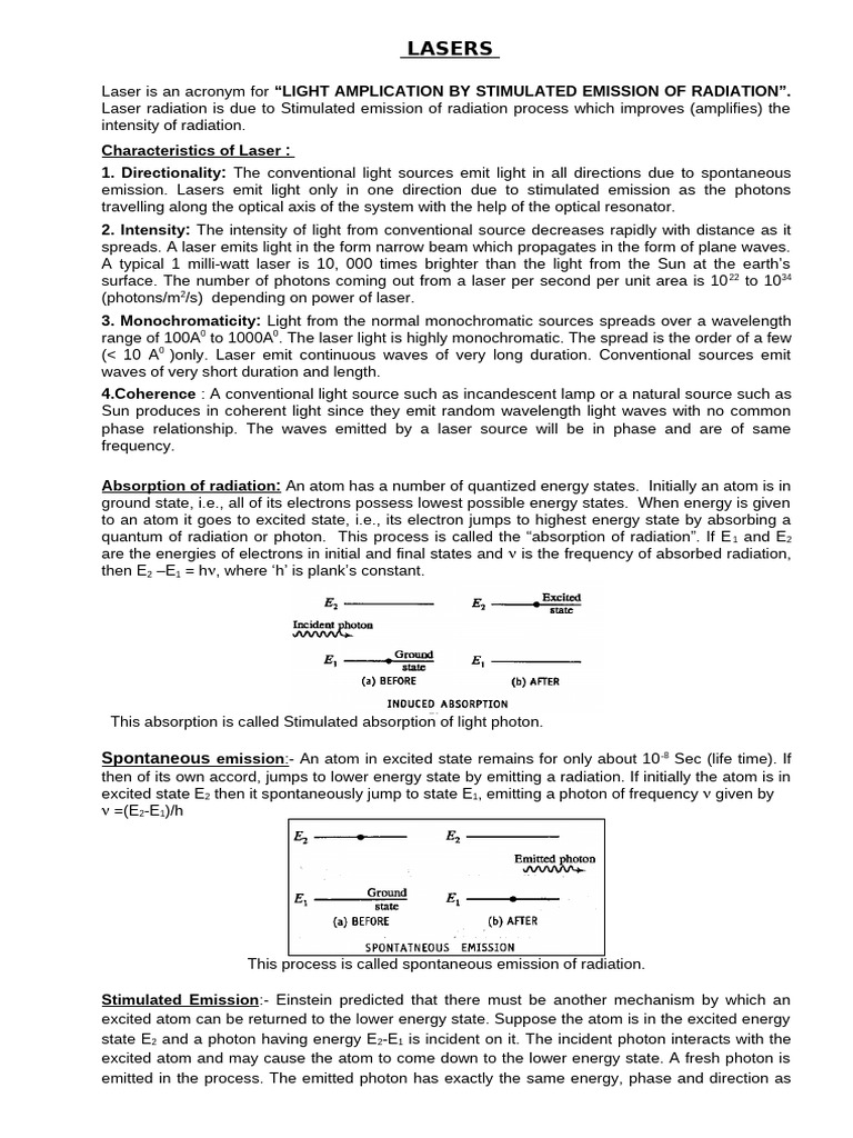 High Energy Pulsed Laser Overview | PDF | Laser | Light
