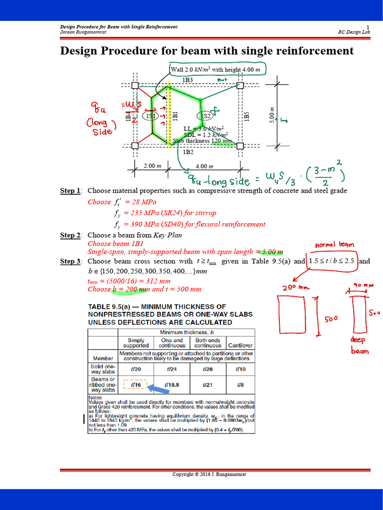 Design Procedure For Beam With Single Reinforcement | PDF | Beam ...
