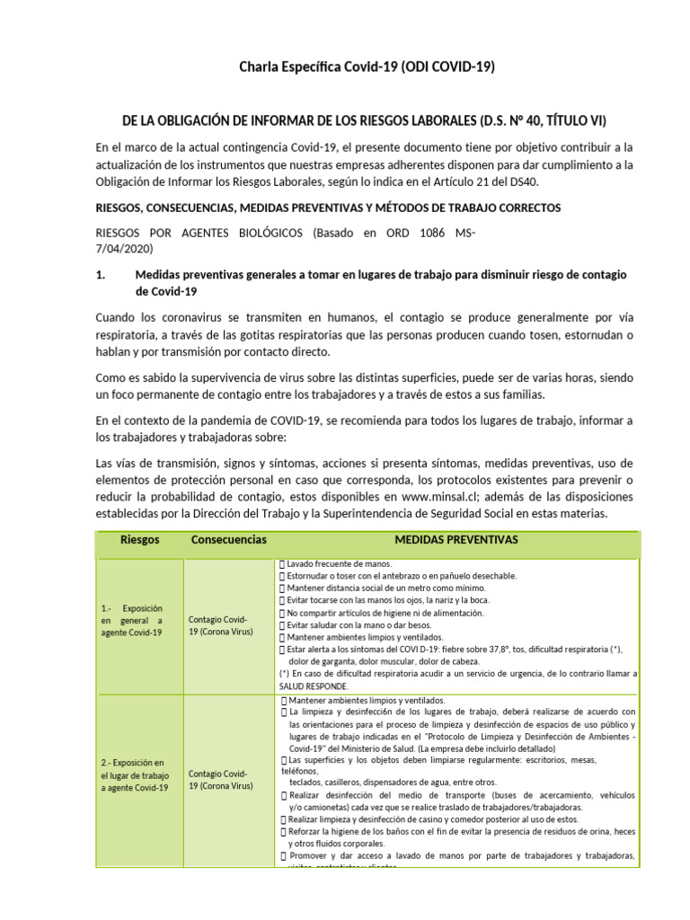 Medidas Preventivas Covid-19 en Trabajo | PDF | Lavado de manos