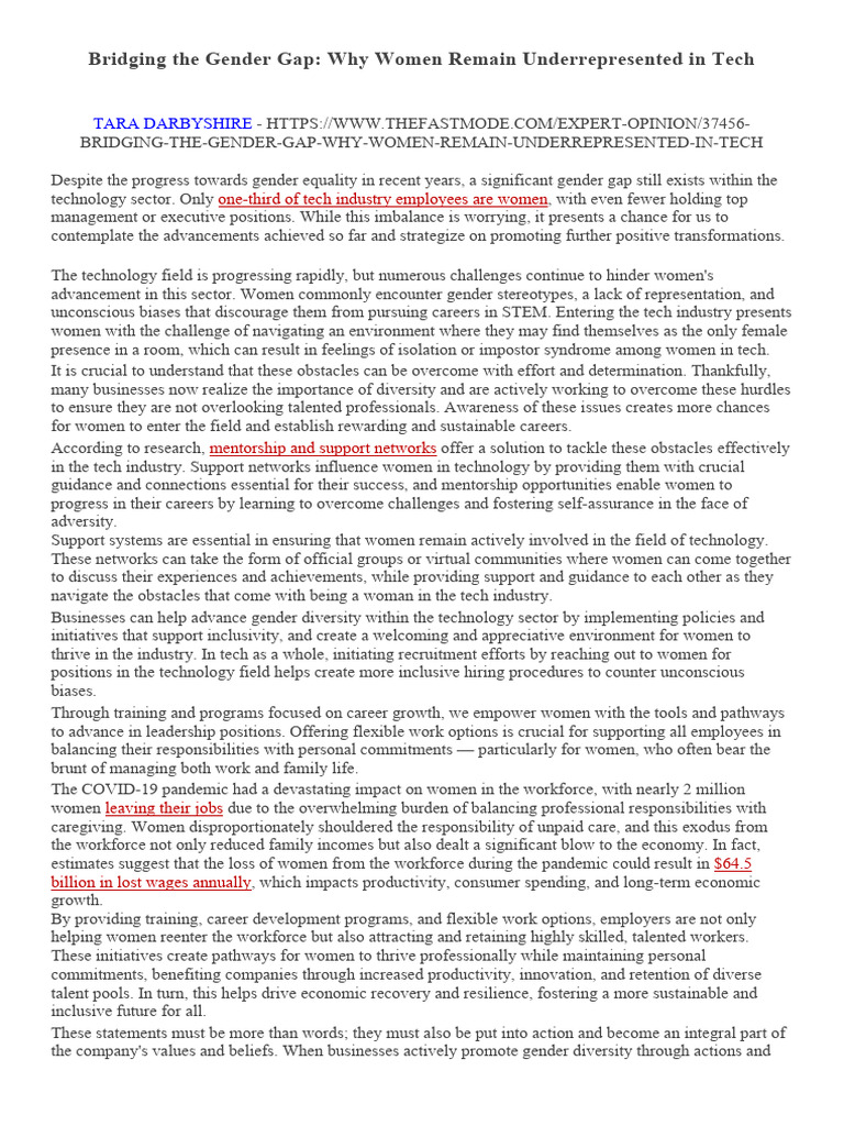 Article - Bridging The Gender Gap | PDF | Economies | Social Psychology