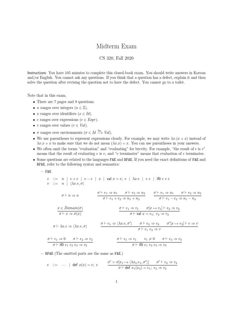 CS 320 Fall 2020 Midterm Exam Instructions | PDF | Computer Programming ...