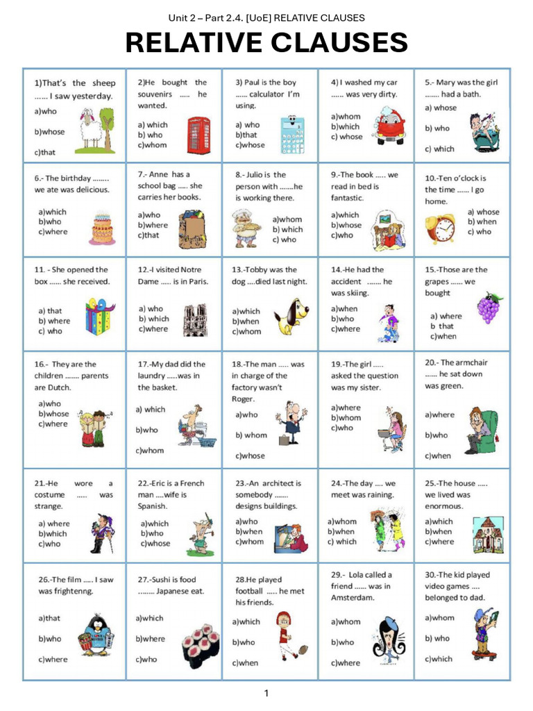 Understanding Relative Clauses in English | PDF | Environmental Design ...
