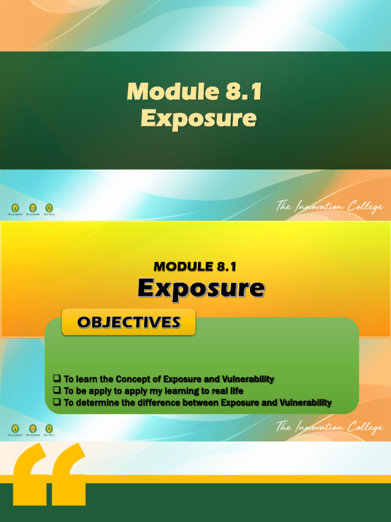MODULE 8 Exposure & Vulnerability | PDF | Emergency Management | Hazards