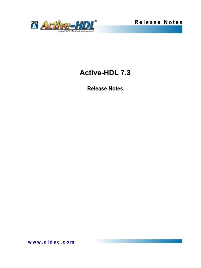 Release Notes | PDF | Hardware Description Language | Vhdl