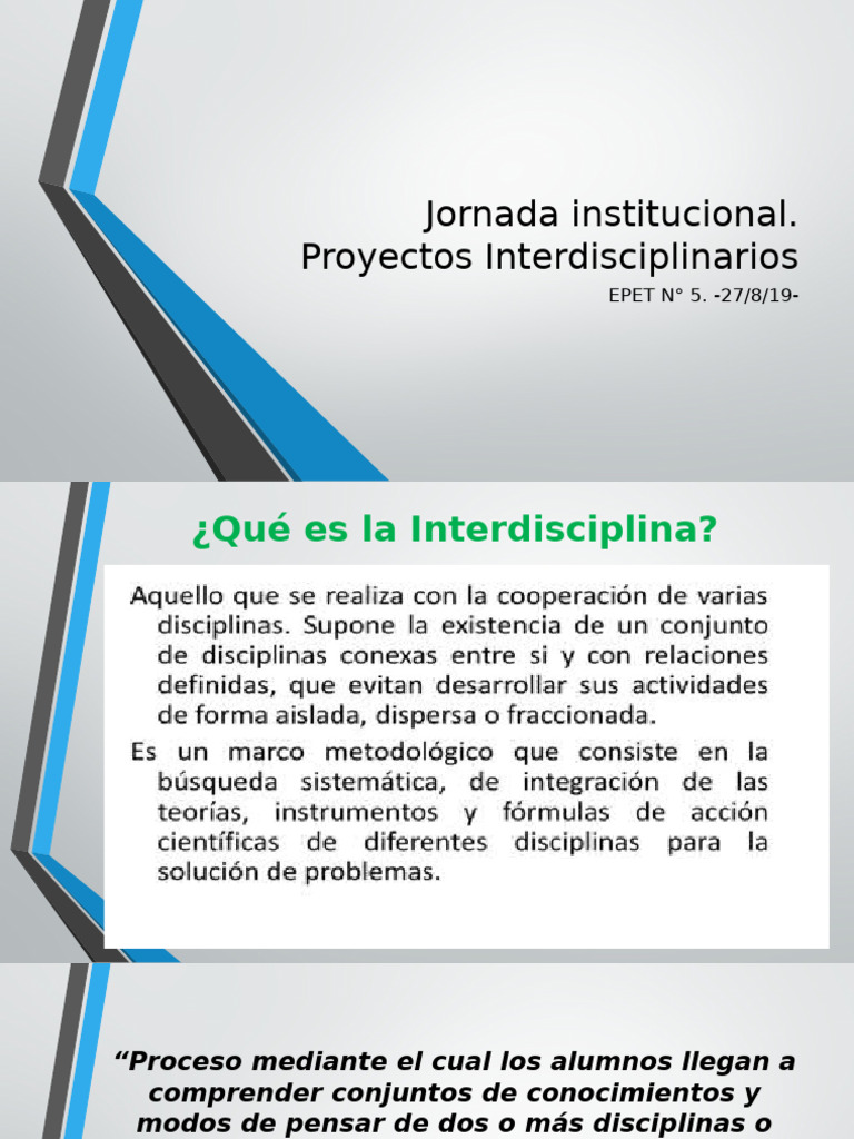 Proyectos Interdisciplinarios en Educación | PDF ...