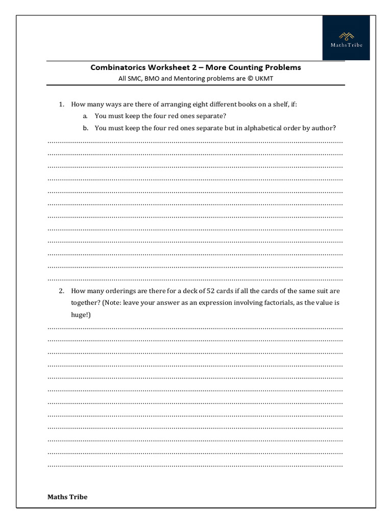 RZC-Combinatorics-Worksheet2 | PDF | Mathematics