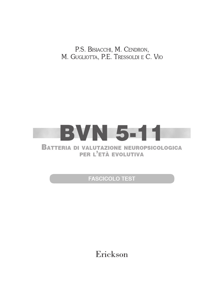 Fascicolo Test BVN 5-11 | PDF