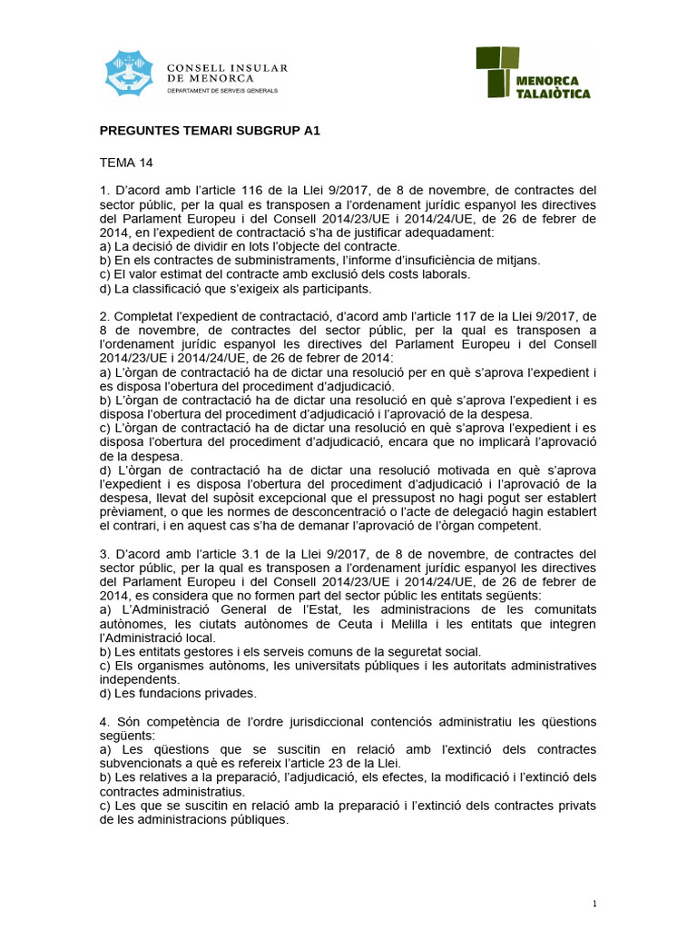 A1 Tema 14 AE | PDF