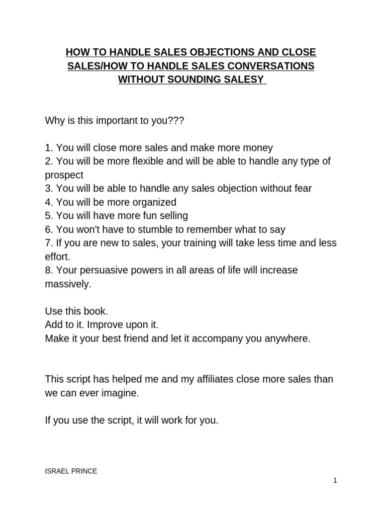 How To Handle Sales Objections and Close Sales-How To Handle Sales ...
