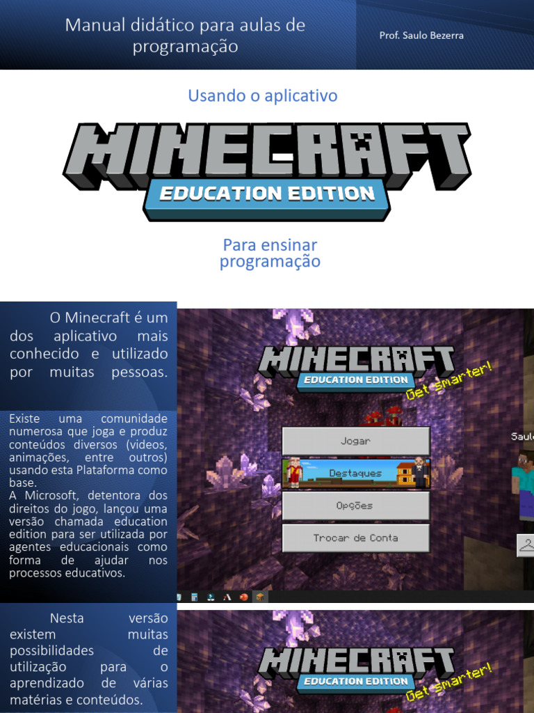Ensino de Programação com Minecraft | PDF | Minecraft | Programação de ...