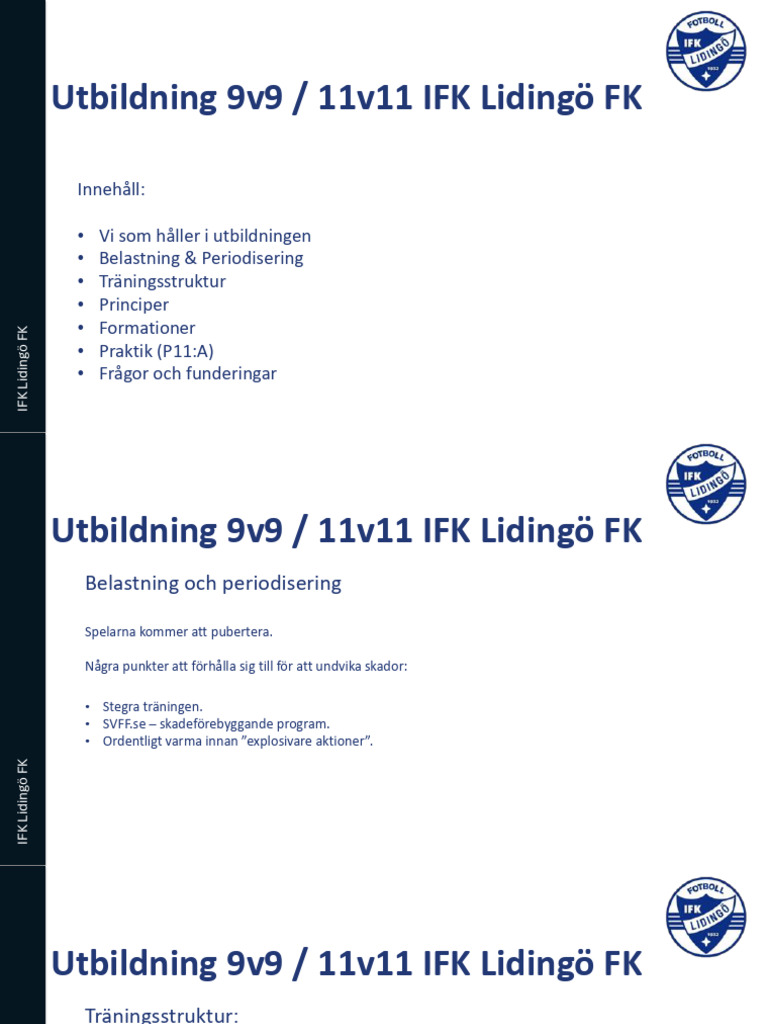 Utbildning 9v9 & 11v11 | PDF
