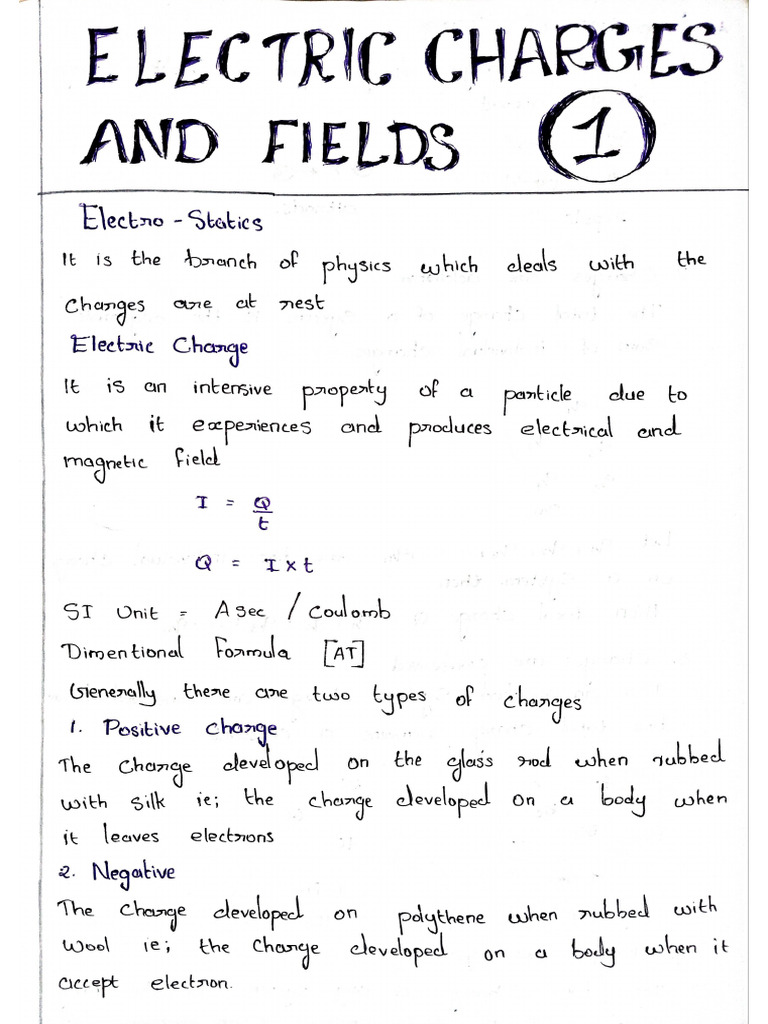 Electric Charges and Fields | PDF