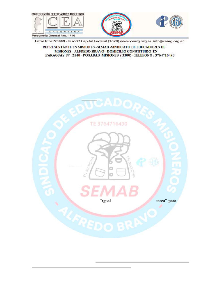 Intimacion A Cge CUMPL. LEY VI N 47 Y PROPUESTA DEL SEMAB-CEA MESA ...