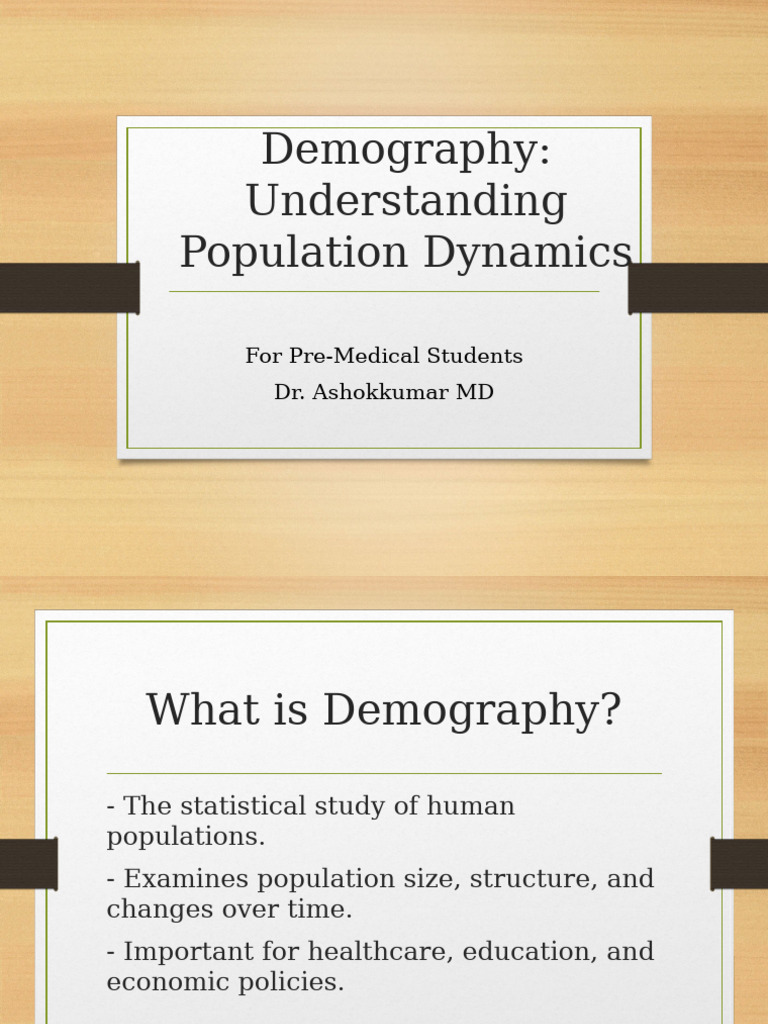 Demography Insights for Pre-Med Students | PDF