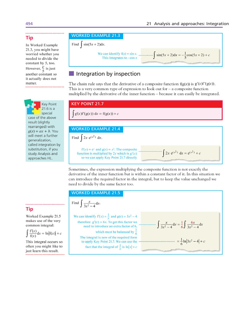 Integration by Inspection Techniques | PDF | Functions And Mappings ...