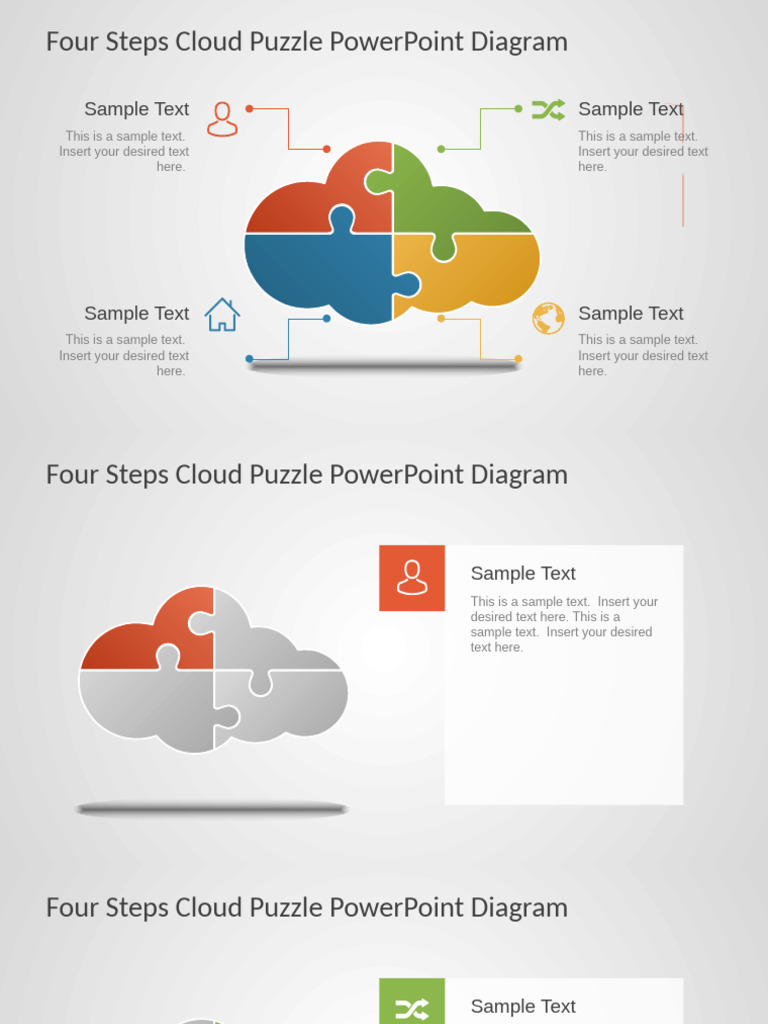 Four Steps Cloud Puzzle Diagram | PDF