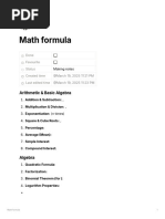 General Mathematics Formula Sheet | PDF