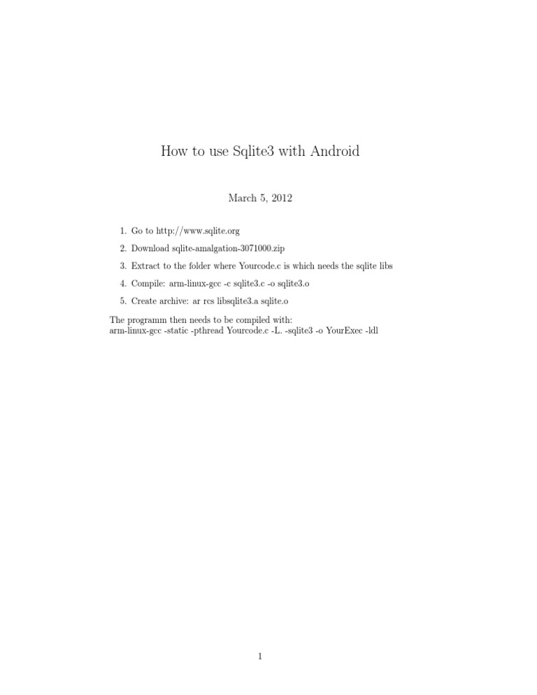 Howto Compile Sqlite | PDF | Business | Computers