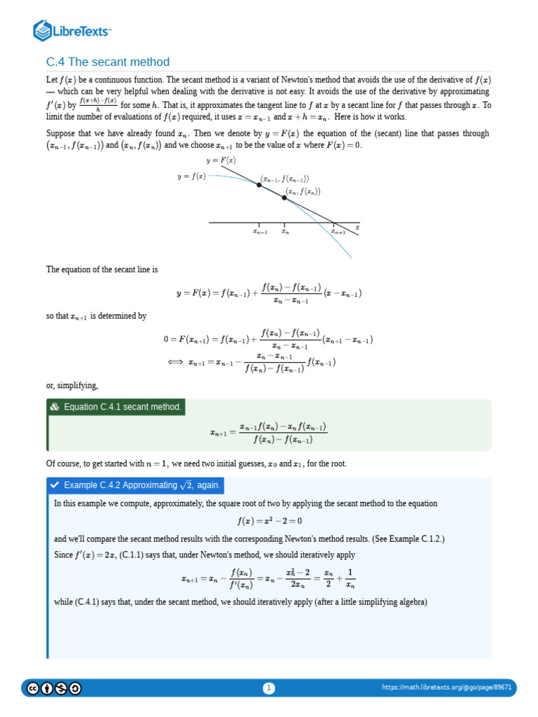 Secant Method for Root Finding Explained | PDF | Trigonometric ...