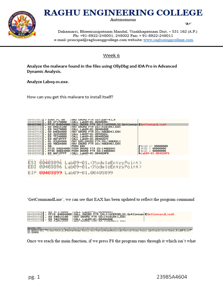 Malware Analysis with OllyDbg and IDA Pro | PDF | Windows Registry ...