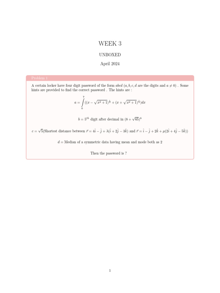 Four-Digit Password and Mathematical Problems | PDF | Mathematics ...