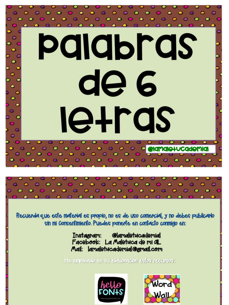 Lista de palabras de 6 letras | PDF