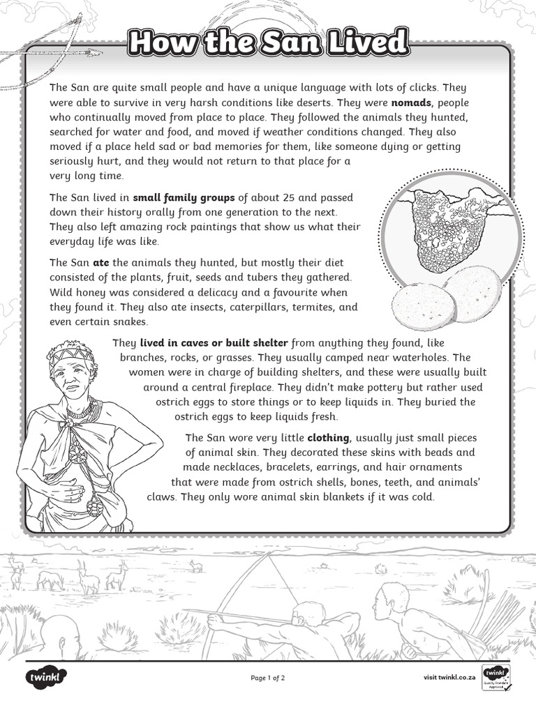 How The San Lived - Worksheet BW | PDF | Hunting
