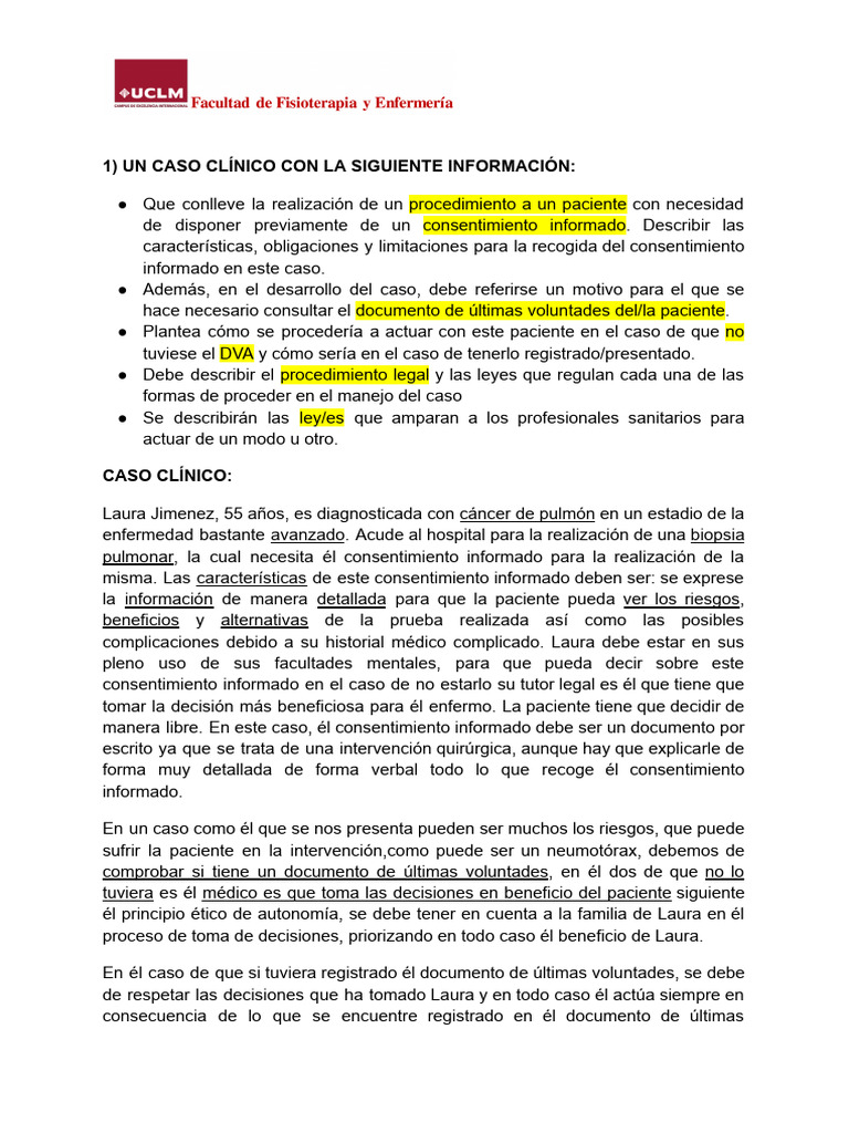 Consentimiento Informado en Pacientes Oncológicos | PDF ...