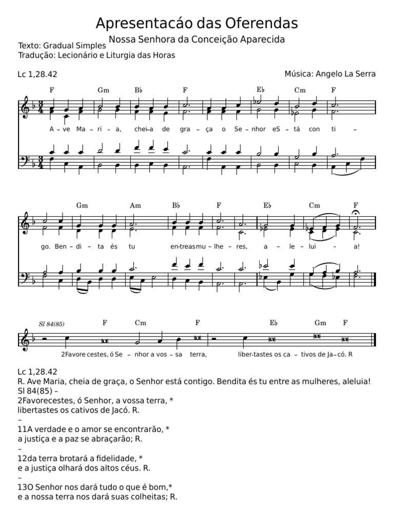 Apresentao Das Oferendas - Gradual SimplesAngelo La Serra | PDF | Oração  cristã | Adoração e liturgia cristã, image size:768x1024