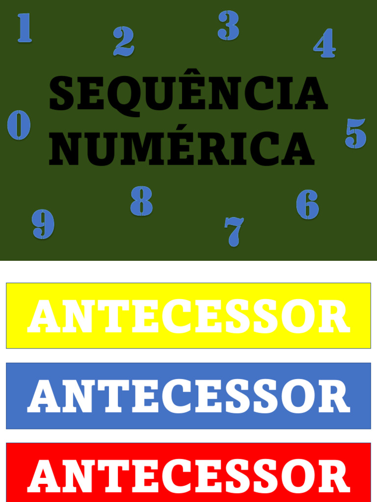 Antecessor e Sucessor - Sequencia Numerica | PDF