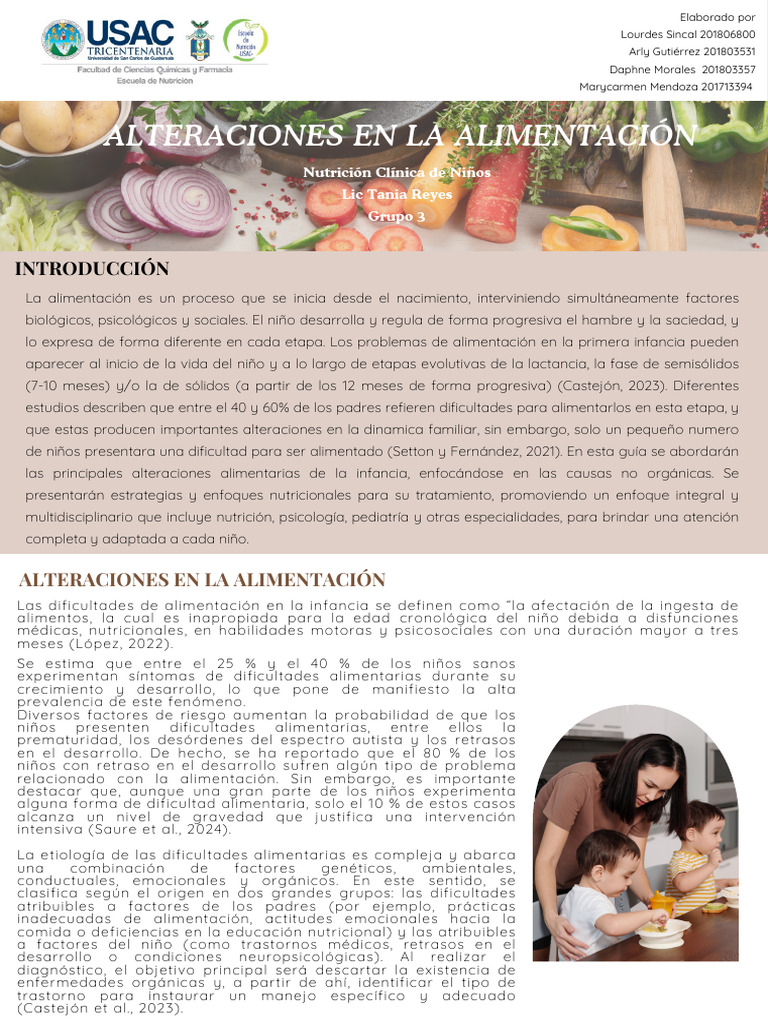 Alteraciones Alimentarias en Niños | PDF | Autismo | Alimentos
