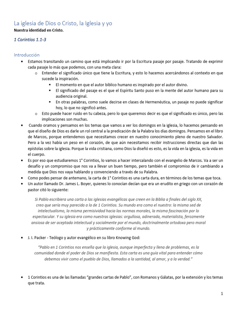 Identidad en Cristo según 1 Corintios | PDF | Pablo el apóstol ...