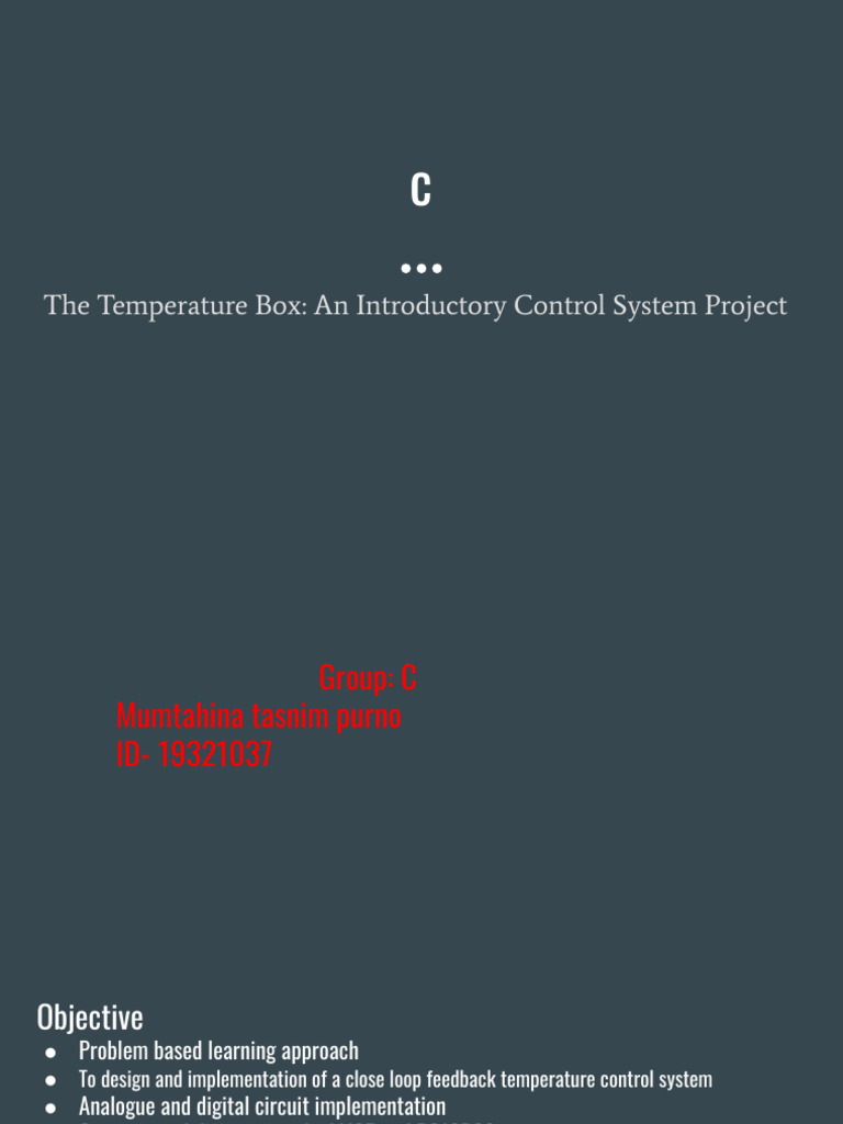 Temperature Control System Project | PDF | Temperature | Relay